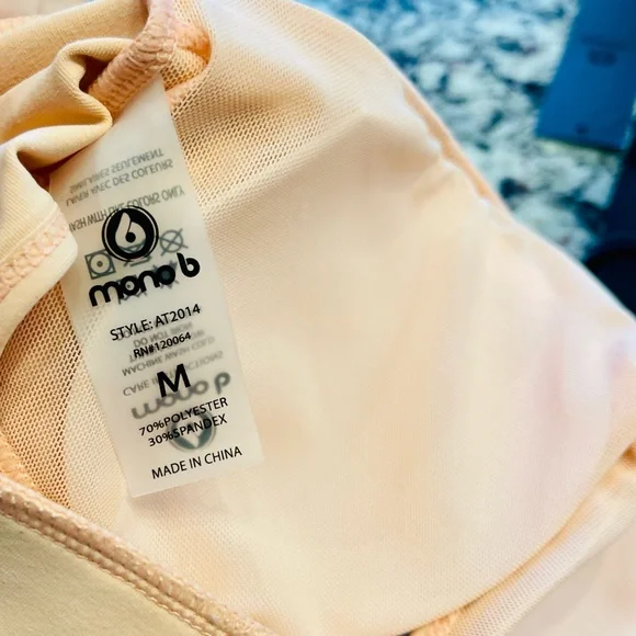 MONO B Dragon Braid Straps Racerback Sports Bra PINK / BLACK SZ SMALL MED LARGE - Picture 6 of 15